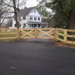 3 rail paddock style fence with driveway gate. all pressure treated ...