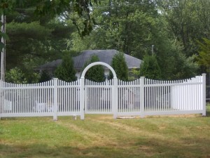 Classic Victorian Vinyl arbor over gate