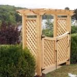 White cedar pergola with custom scalloped gate - Ketcham FenceKetcham Fence