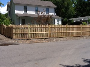 five foot cedar victorian picket fence